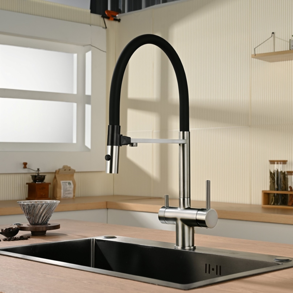 Смеситель кухонный Vincea VKF-120 с краном для питьевой воды Хром глянцевый — изображение 2