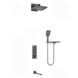 Душевая встройка Vincea Inspire с изливом Вороненая сталь
