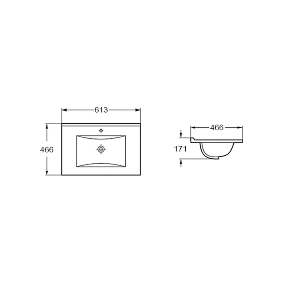 Раковина на мебель Vincea Mia 61 Белый глянцевый — изображение 2