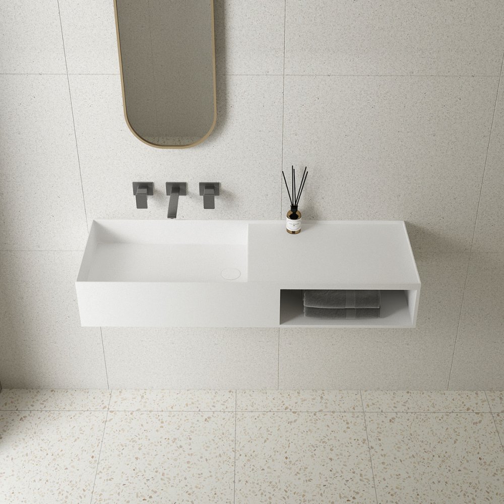 Раковина подвесная Vincea Solid Surface 120 Белый матовый
